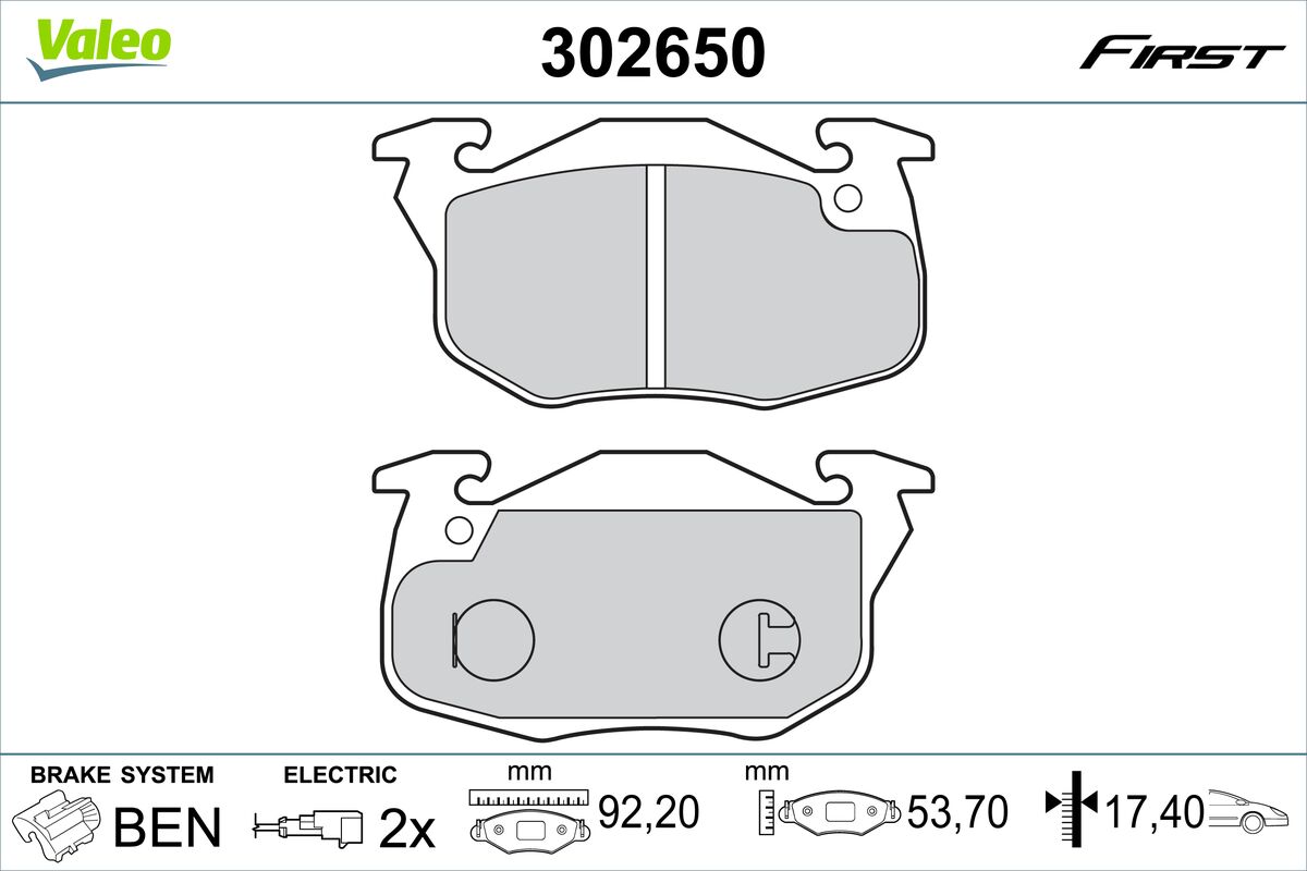 Set placute frana,frana disc 302650 VALEO